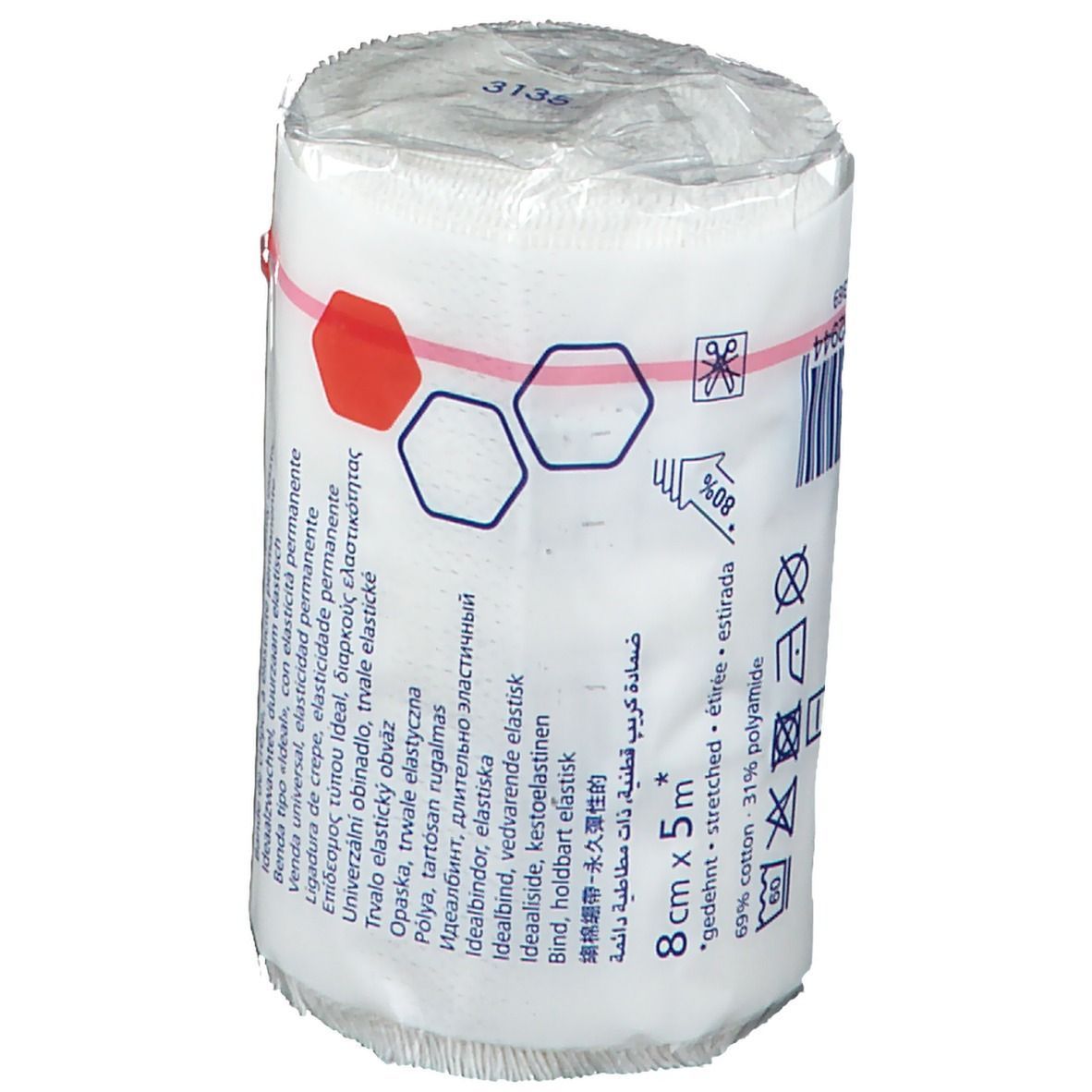 Idealast® Idealbinde 8 cm x 5 m mit Verbandklammern