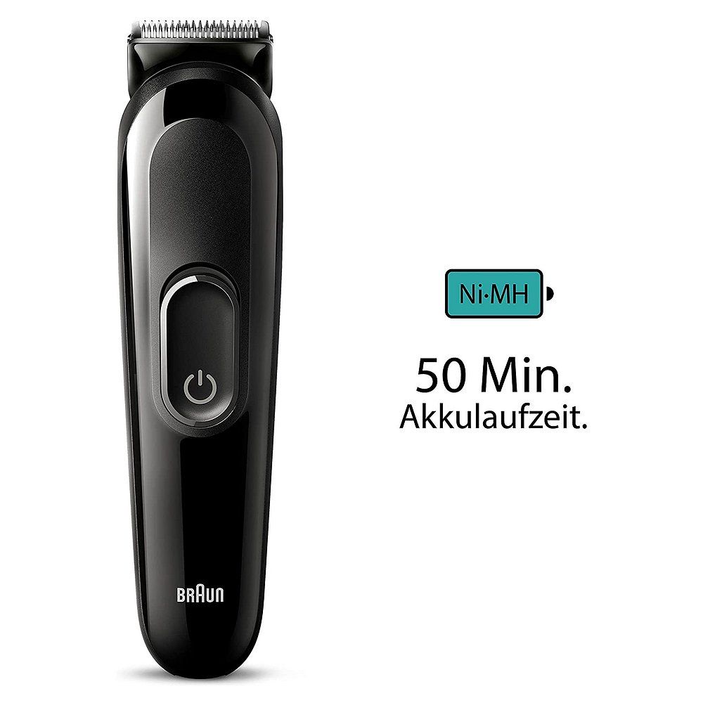 Schwarzer Braun MGK 3420 Haarschneider mit Ni-MH Akku. 50 Minuten Akkulaufzeit.