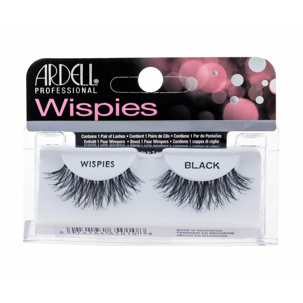 Ardell Wispies Wimpern, schwarz, in Kunststoffverpackung. Enthält 1 Paar Wimpern.
