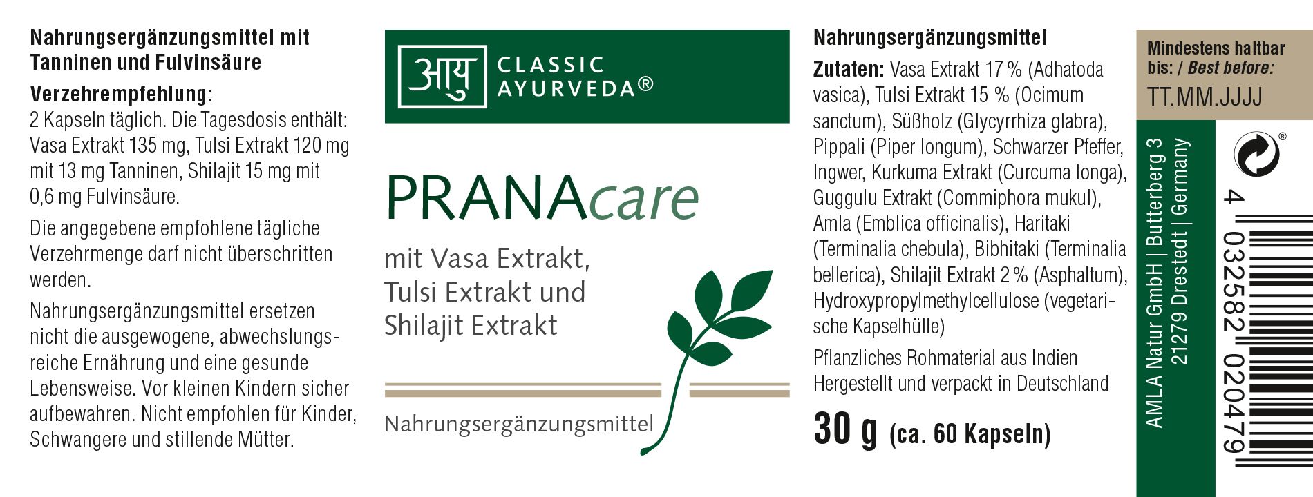 Classic Ayurveda - PRANAcare 30 g