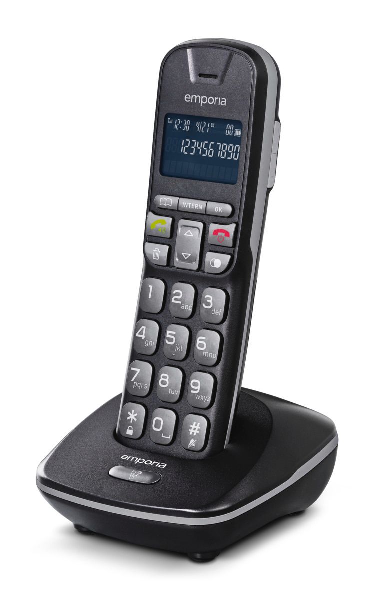 emporia Th-21 DECT-Schnurlostelefon schwarz Freisprecheinrichtung Großes Display