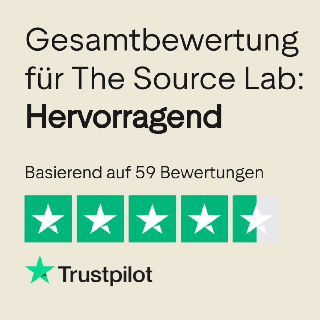 Trustpilot Gesamtbewertung für The Source Lab: Hervorragend, basierend auf 59 Bewertungen.