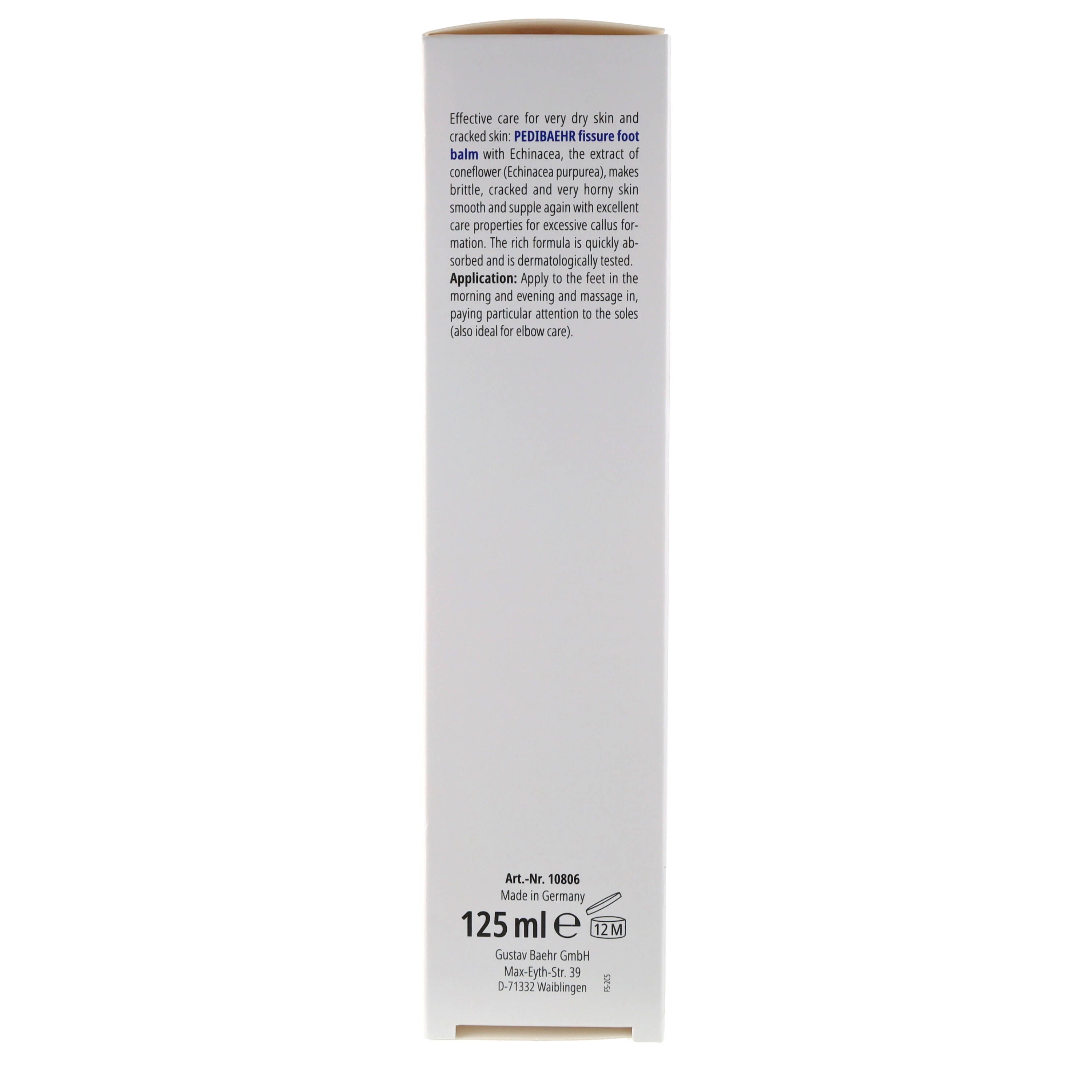 Verpackung mit Text und Inhaltsangaben. Text: Schrundensalbe mit Echinea. Weiße Verpackung, 125 ml.