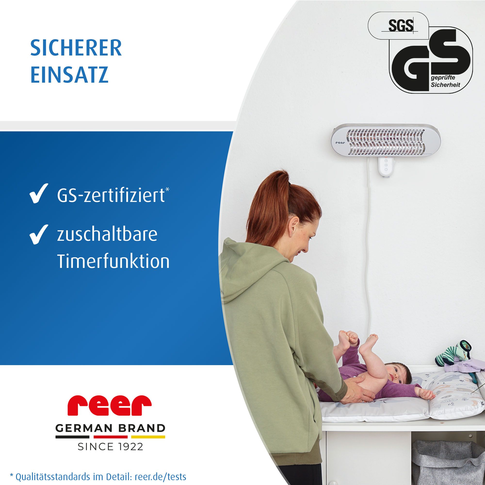 reer HeatCare+ Wickeltisch-Wärmestrahler, Wandgerät