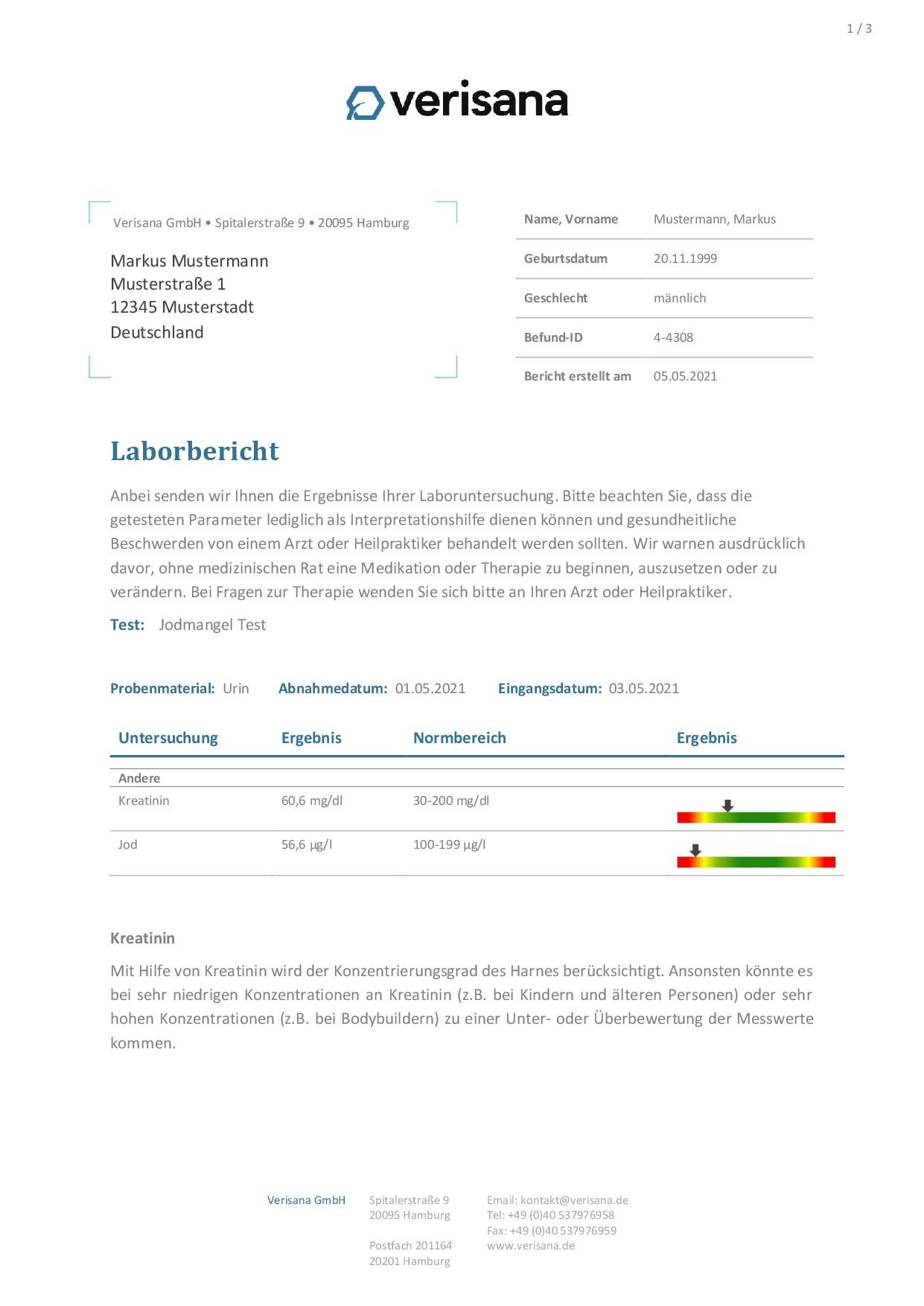 Verisana Jodmangel Test