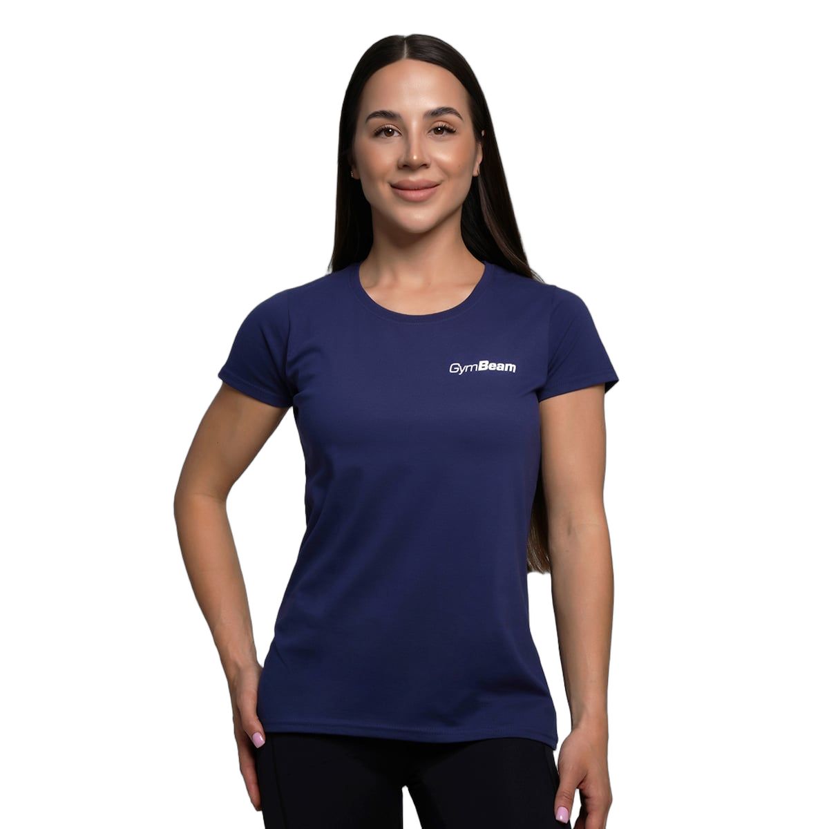 GymBeam T-Shirt Damen regular Kurzarm mit rundem Ausschnitt Marineblau 1 St