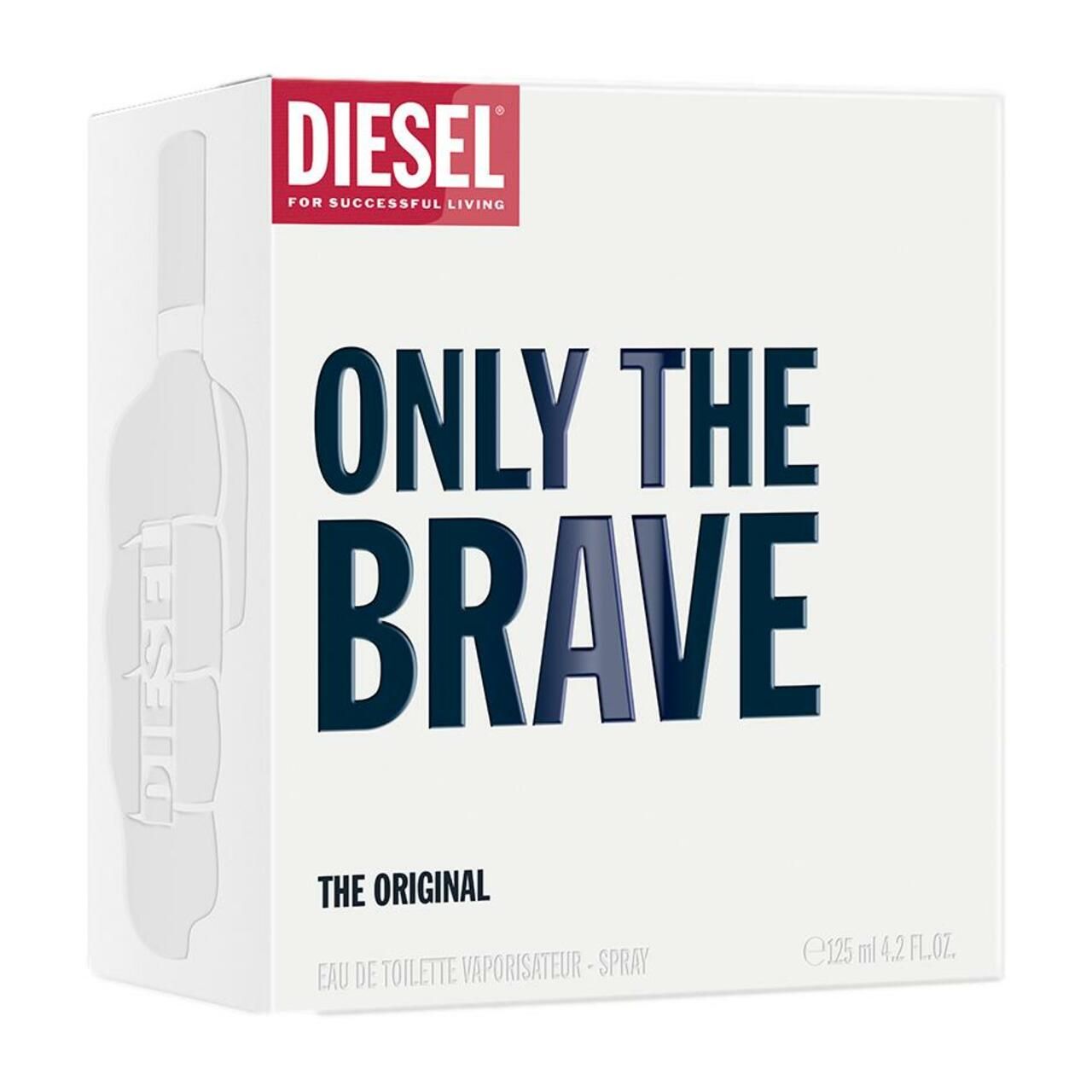 Verpackung mit Schriftzug DIESEL ONLY THE BRAVE. Aufschrift Eau de Toilette. Aufschrift The Original.