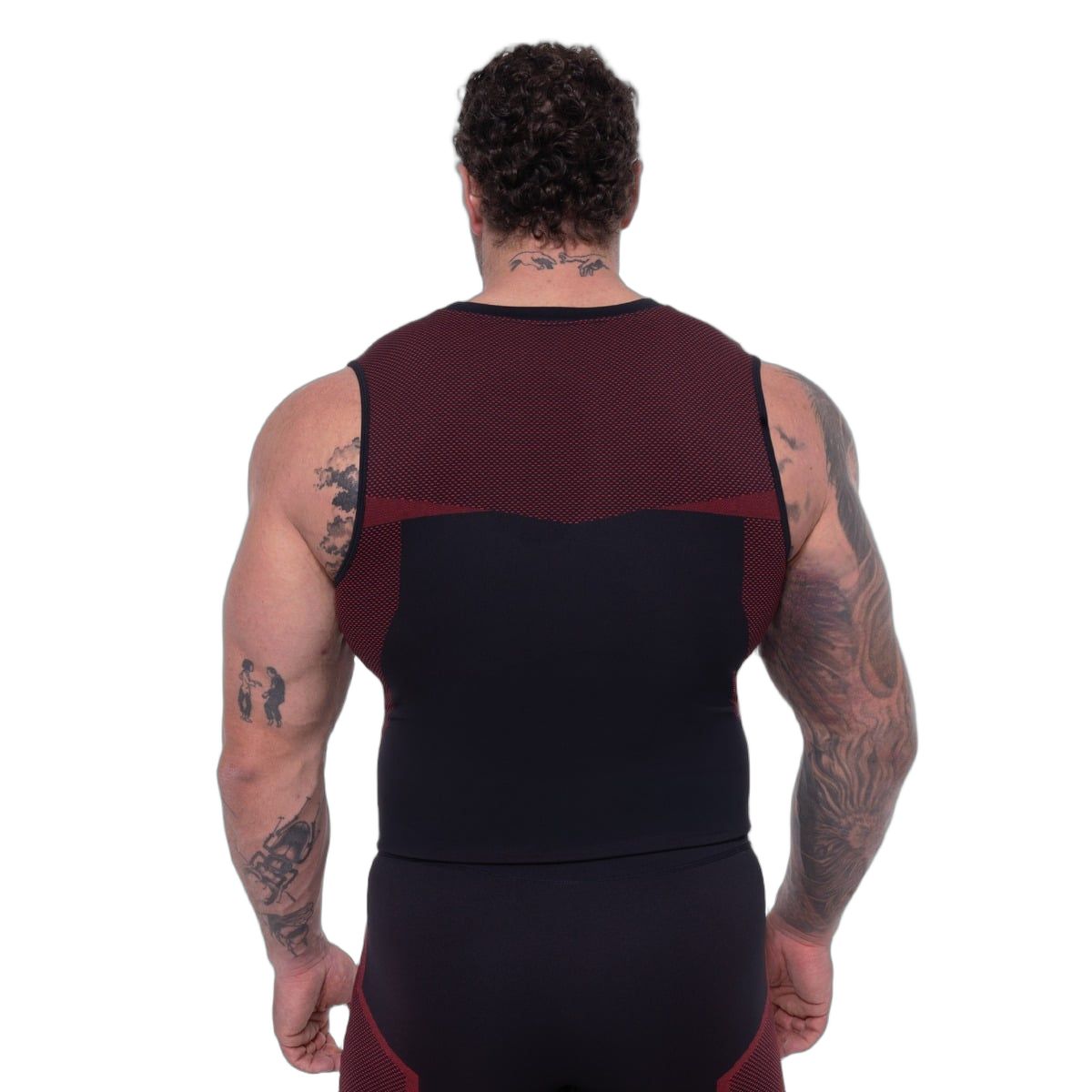 GymBeam Sport-Tanktop Herren nahtlos Slim mit Kontrastmuster OG1 Schwarz/Rot