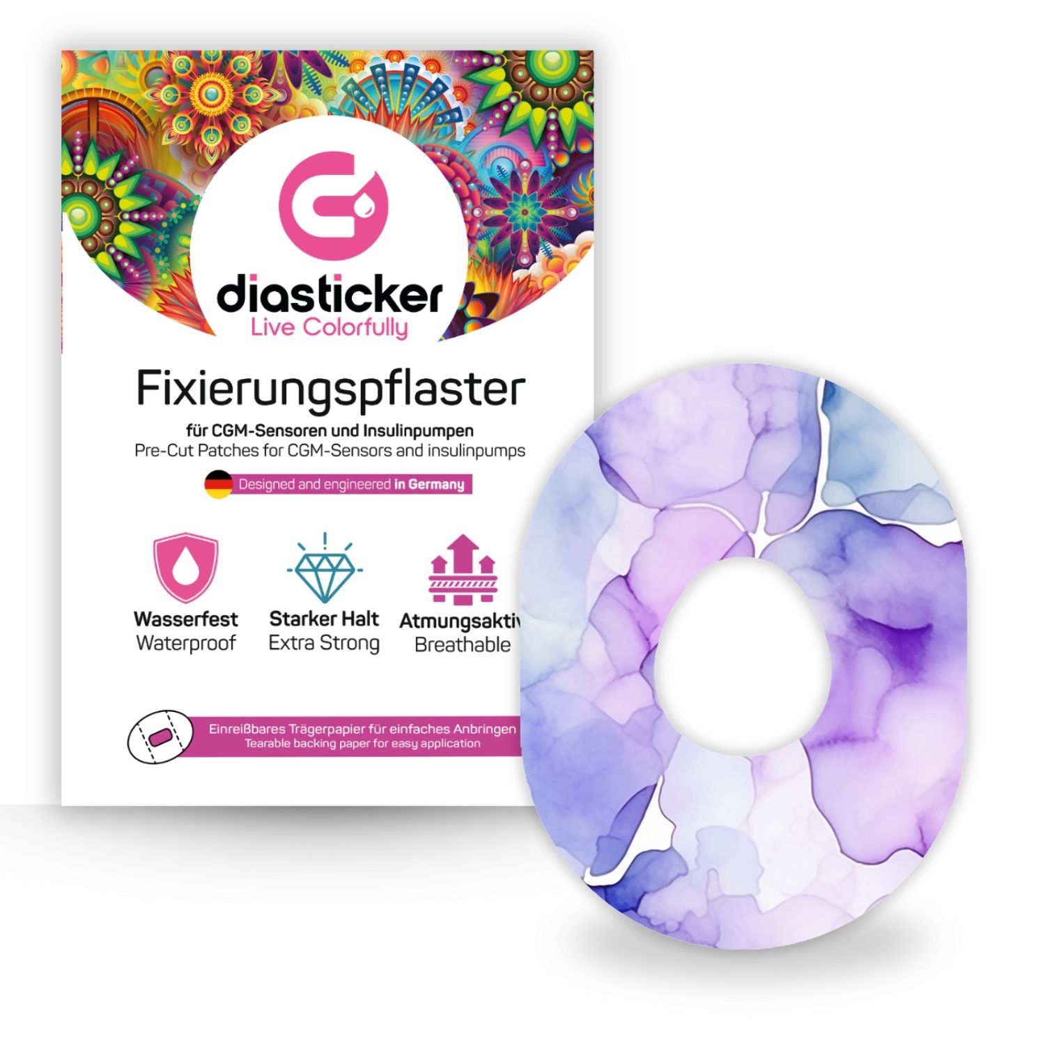 Diasticker® Dexcom G7 Fixiertapes 'Lilac Breeze' 5 St
