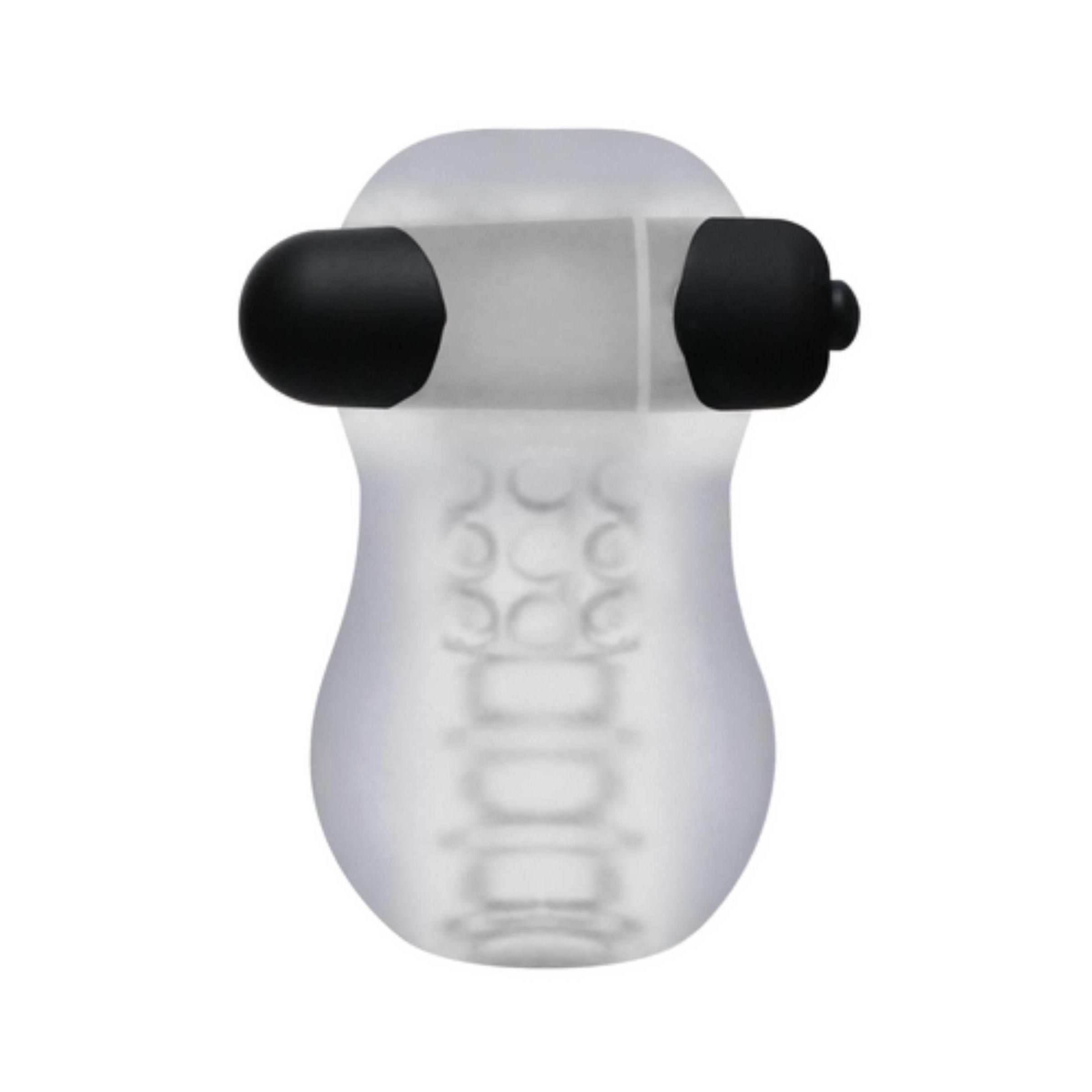 Doc Johnson - Helping Head Pro - Vibrating Masturbator Sleeve - Frost
