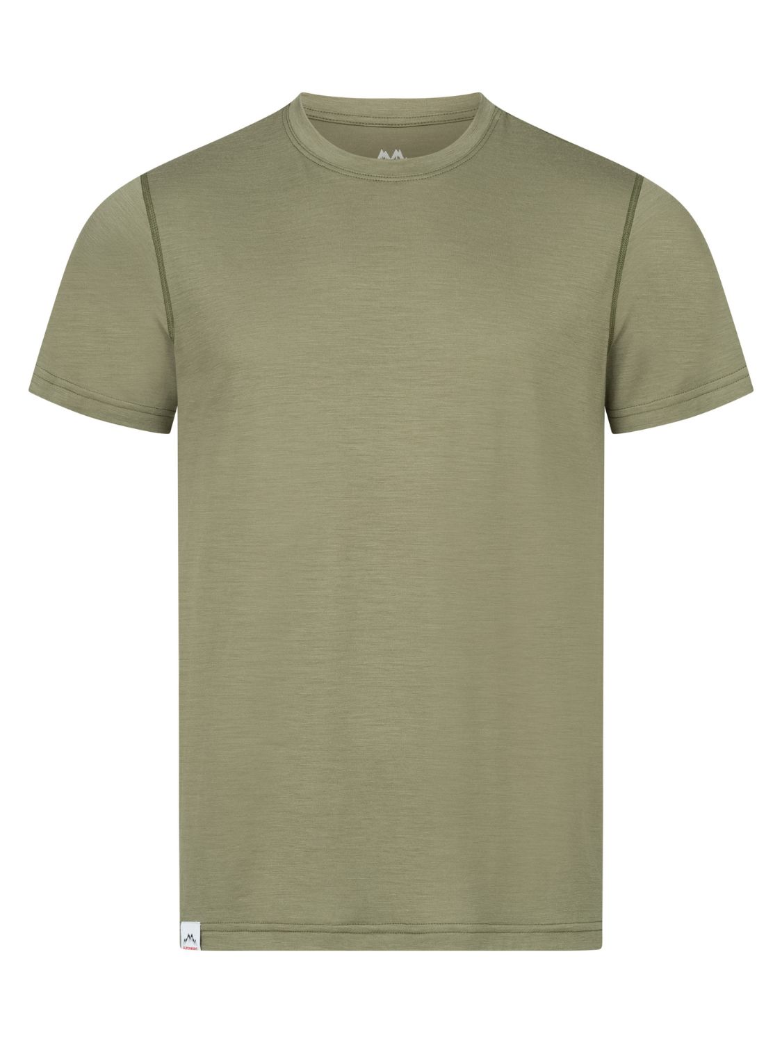 Grünes Herren T-Shirt aus Merinowolle, Vorderansicht.