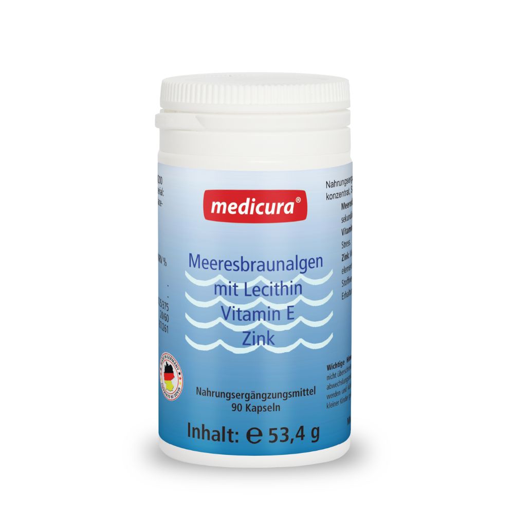 Medicura Meeresbraunalgen mit Lecithin, Vitamin E und Zink 53,4 g Kapseln