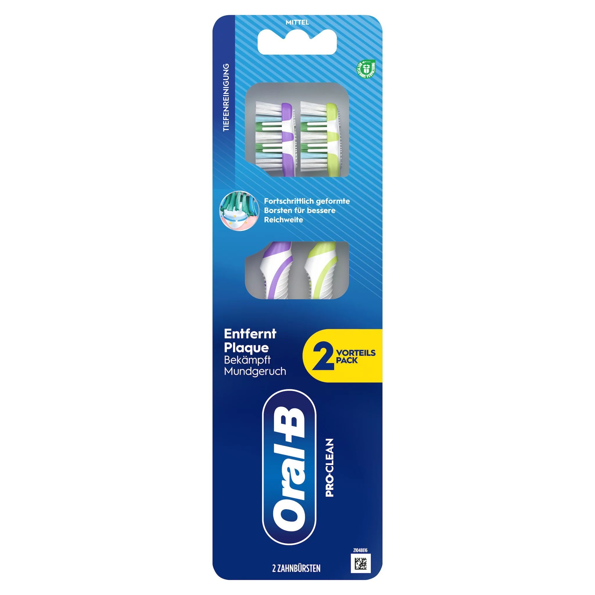 Oral-B Pro-Clean 40 Medium 2ct Handzahnbürste 2 St