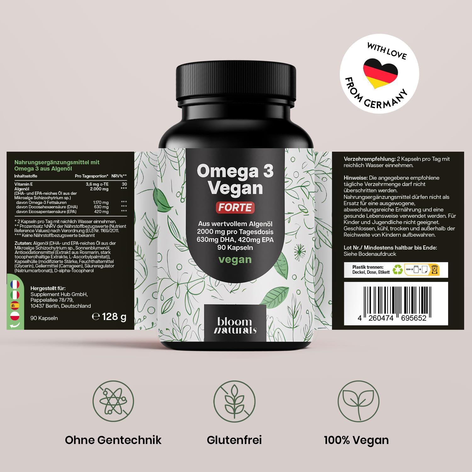 Bloom Naturals Omega 3 Kapseln