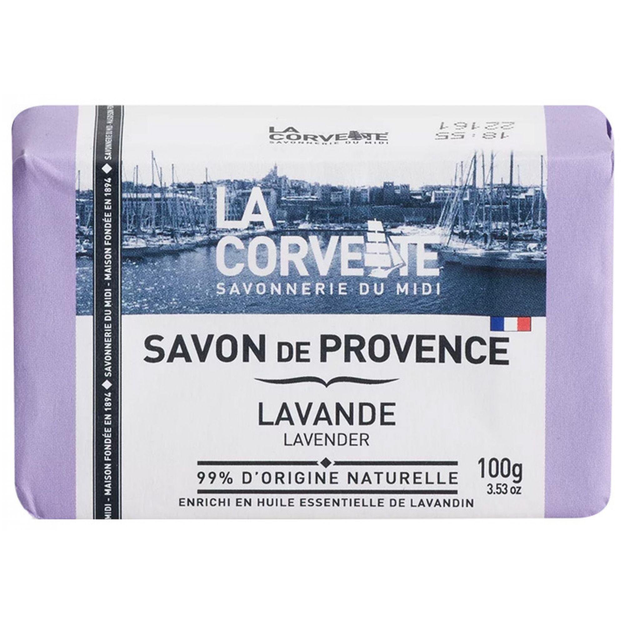La Corvette Provence Lavendelseife 5,5x8x2,5 cm