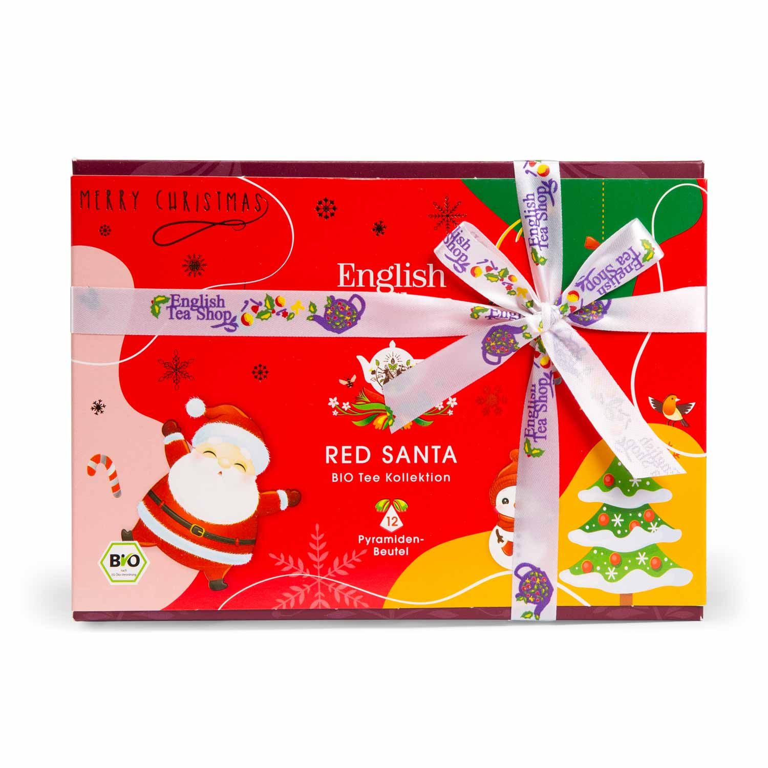 ETS - Teegeschenk mit Schleife Red Santa Christmas bio