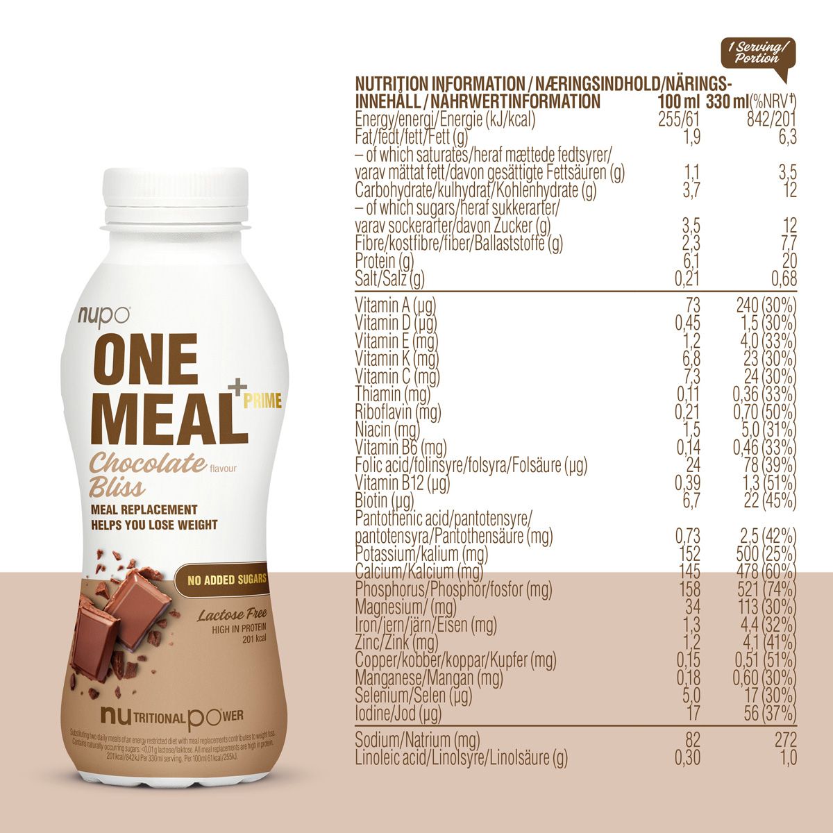 One Meal +Prime Shake Chocolate Bliss