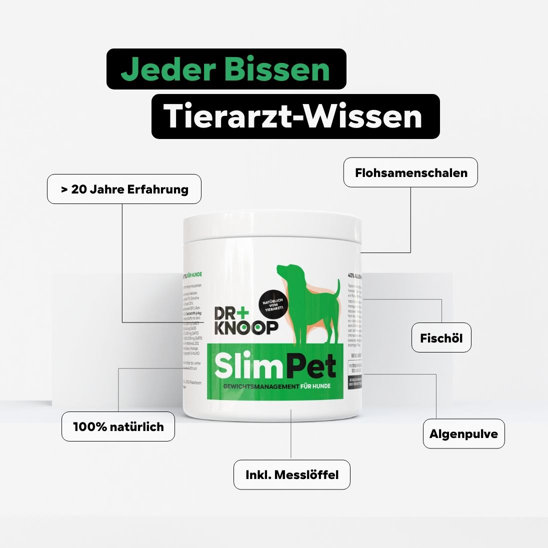 Gewichtsmanagement Übergewicht Hund Slimpet Light-Pulver Sättigungsgefühl