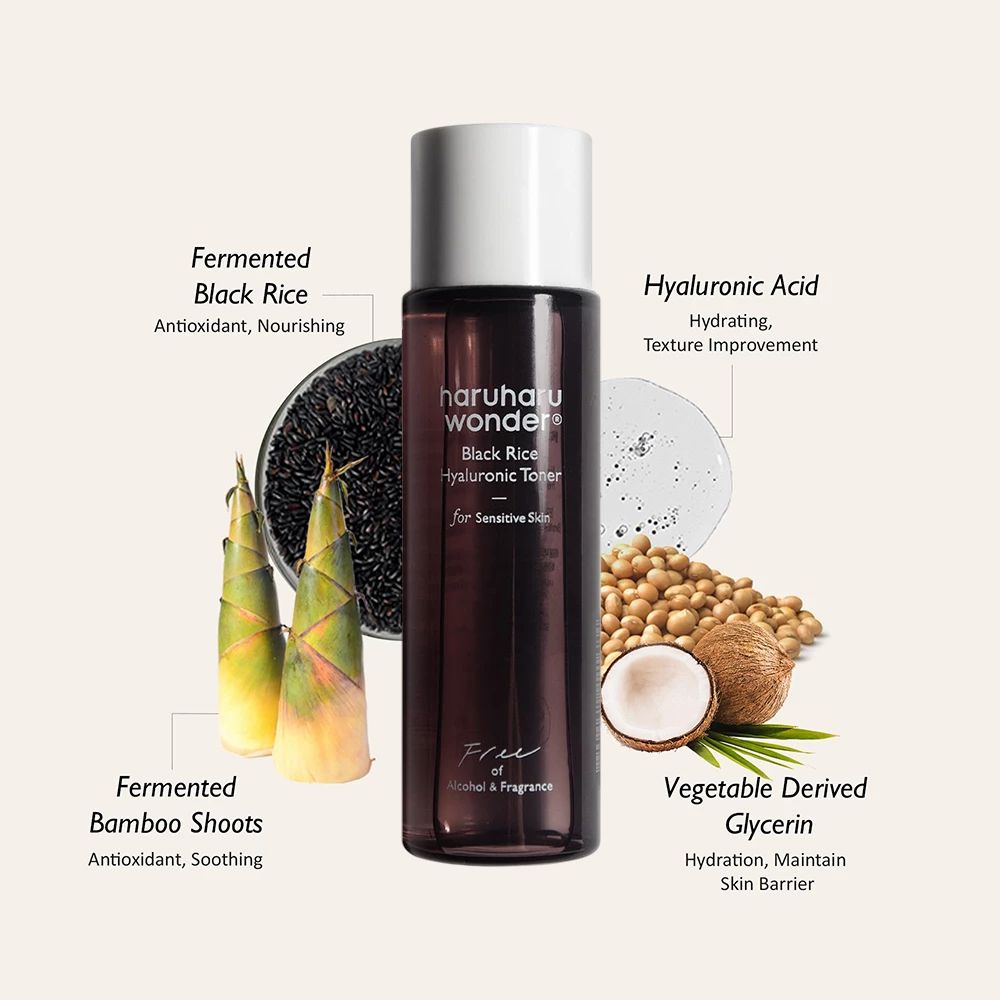 HARUHARU WONDER Black Rice Hyaluronic Toner Unscented – Duftfreier Gesichtstoner ohne Alkohol