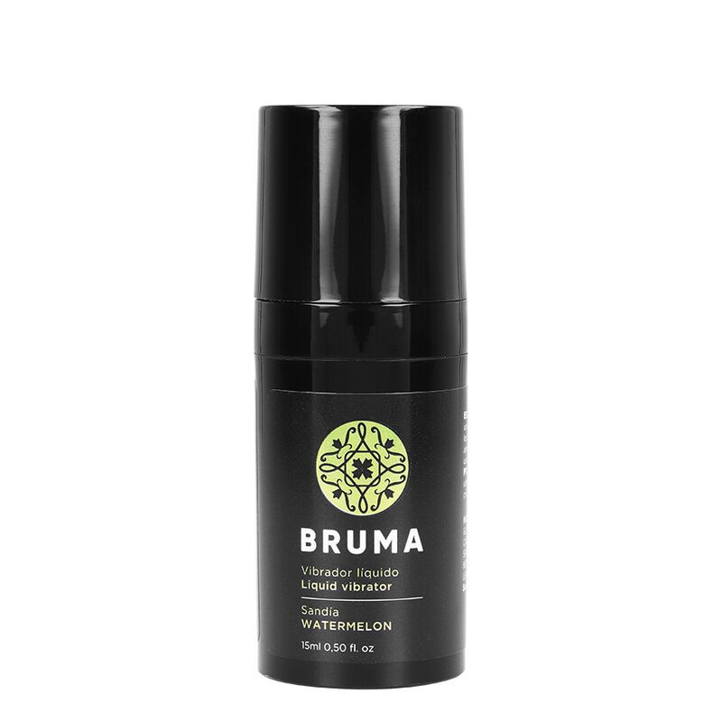Schwarzer Spender mit Pumpe, Bruma Liquid Vibrator, Wassermelone, 15ml.