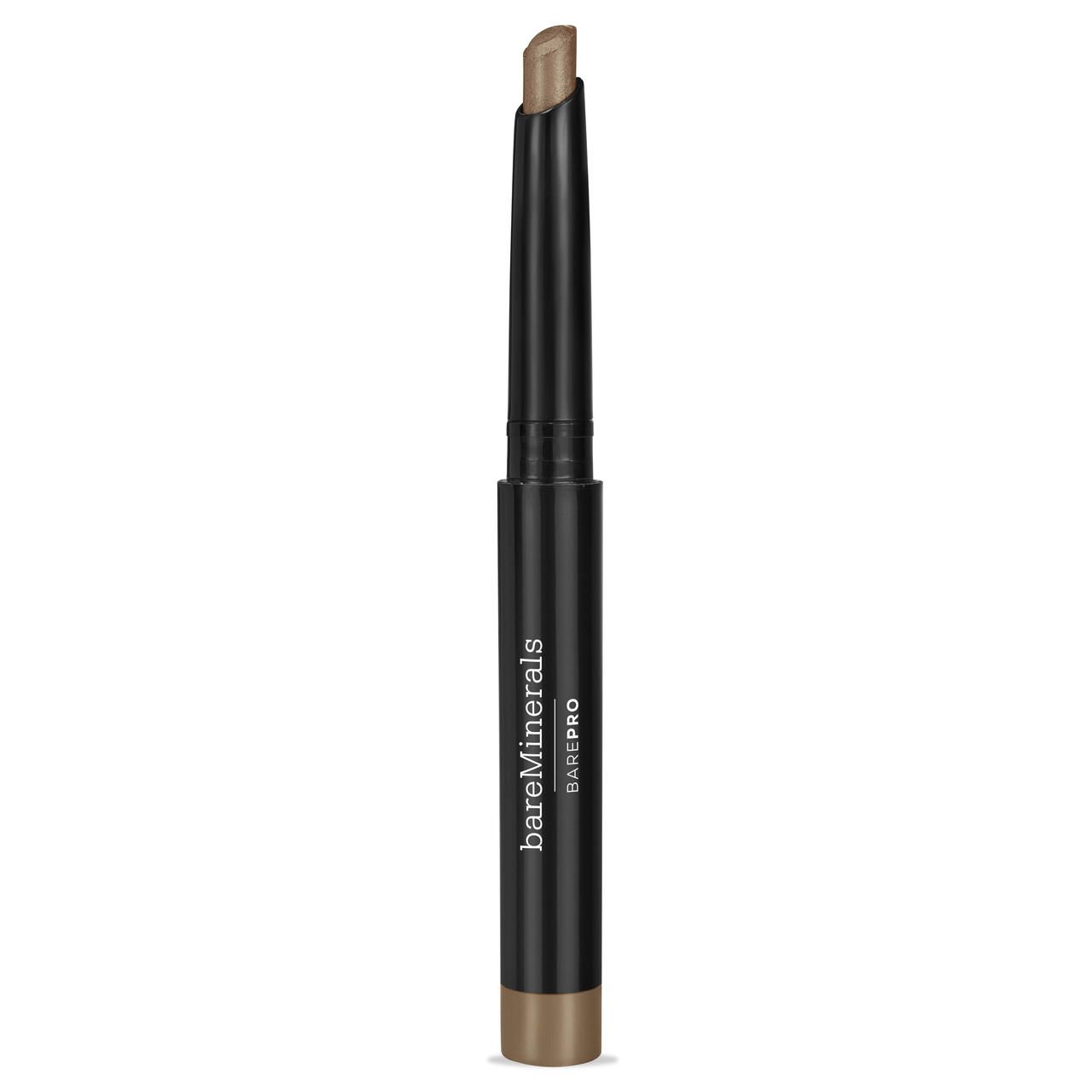 Schwarzer Eyeshadow-Stick mit brauner Spitze. Spitze herausgedreht. Aufschrift: bareMinerals, barePRO.