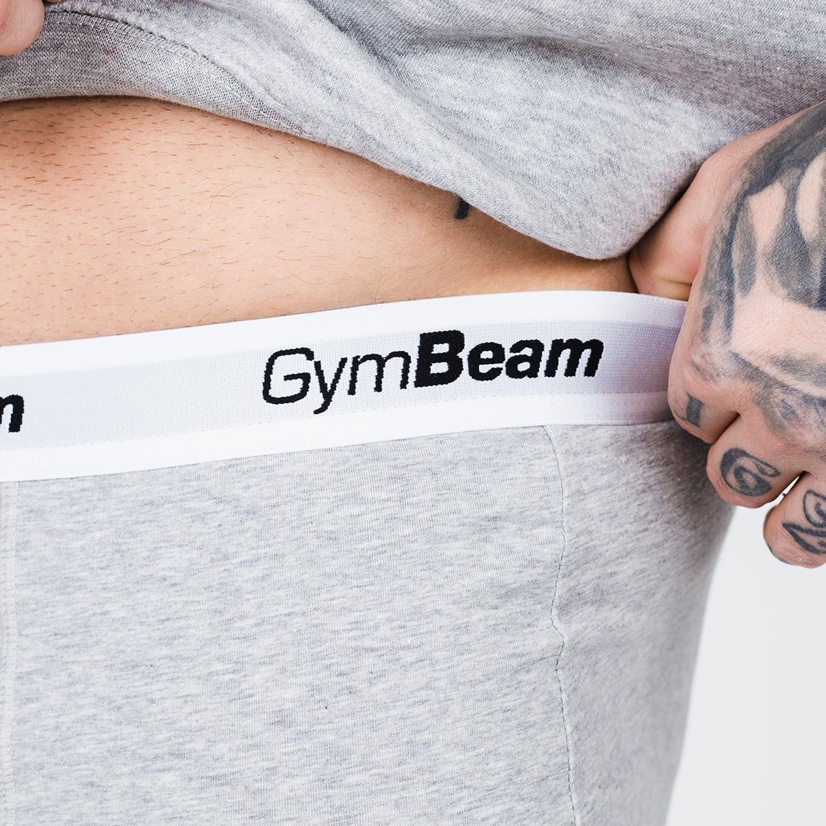 GymBeam Boxershorts Herren 3er-Pack aus Baumwolle-Elastan-Mischung in Grau