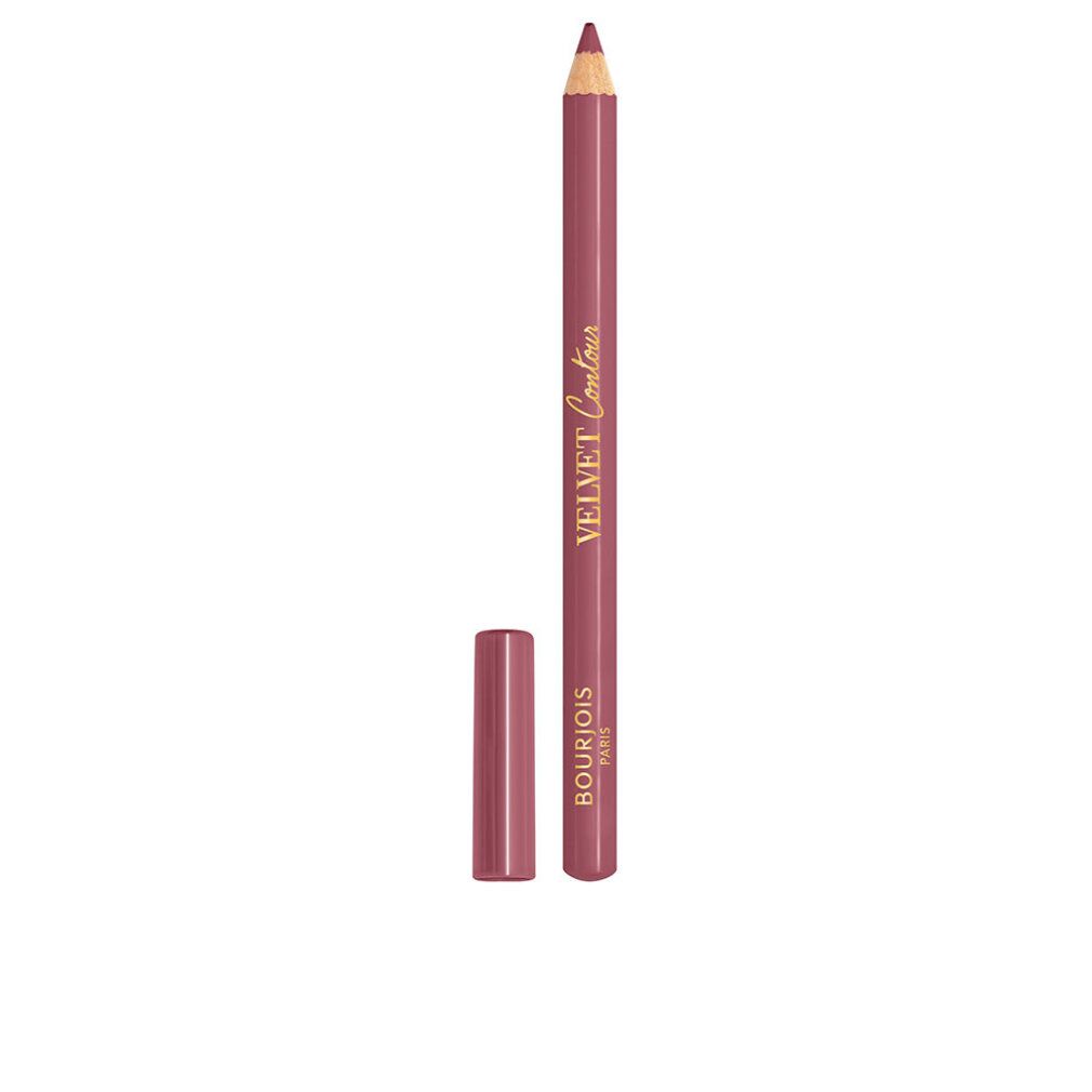 Lippenkonturenstift, Farbe Rosa. Marke Bourjois. Deckel abgenommen. Aufschrift: Velvet Contour.