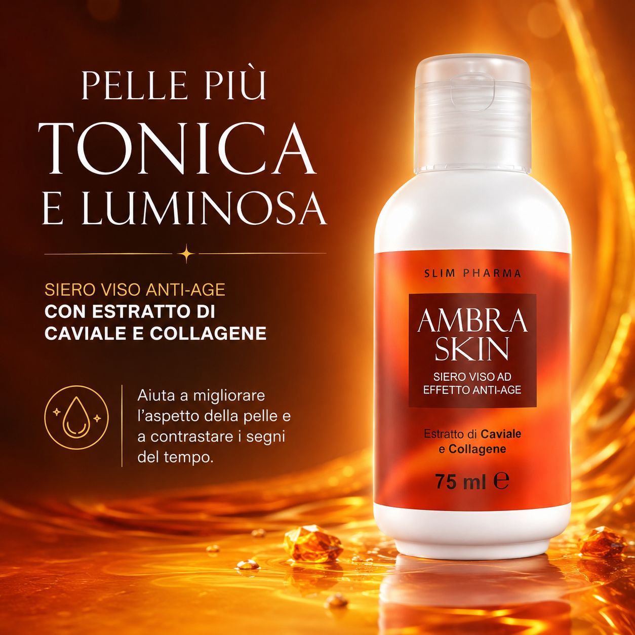 ALOHALABS Ambra d'Oliva Anti-Aging Gesichtsserum mit Kaviar und Kollagen für Pflege