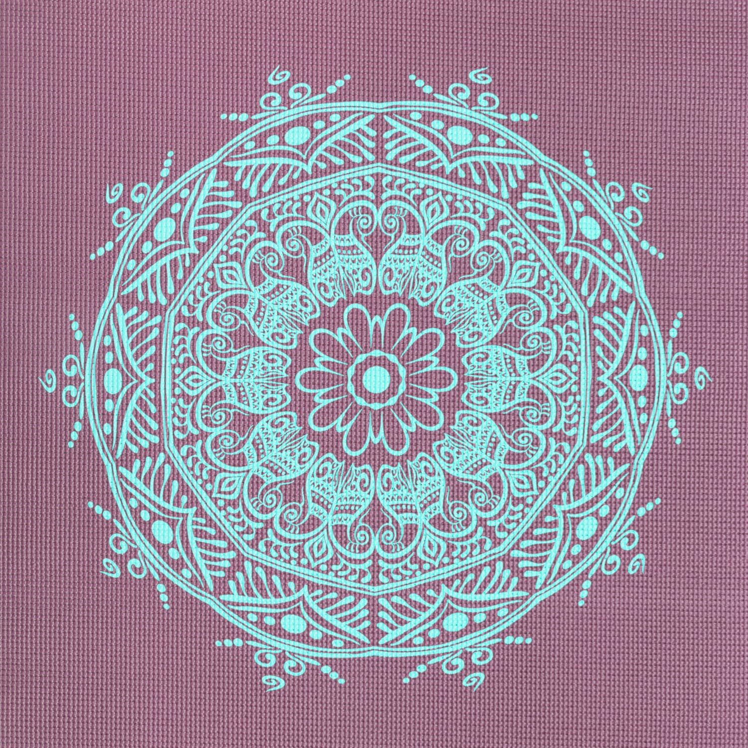 Yogamatte LEELA Collection AUBERGINE, Mandala TÜRKIS, PVC, 896MA