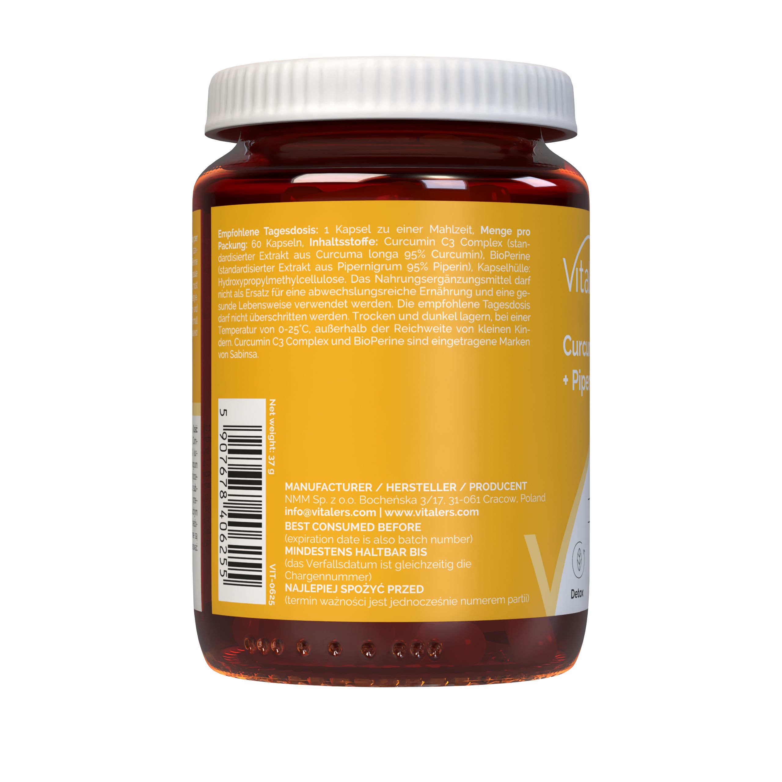 Vitaler’s Curcumin 500 mg + Piperin 5 mg