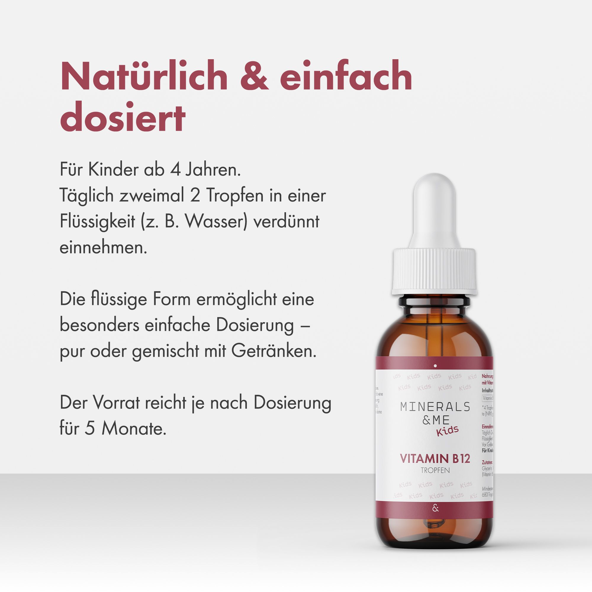 MINERALS & ME® Kids Vitamin B12 Tropfen