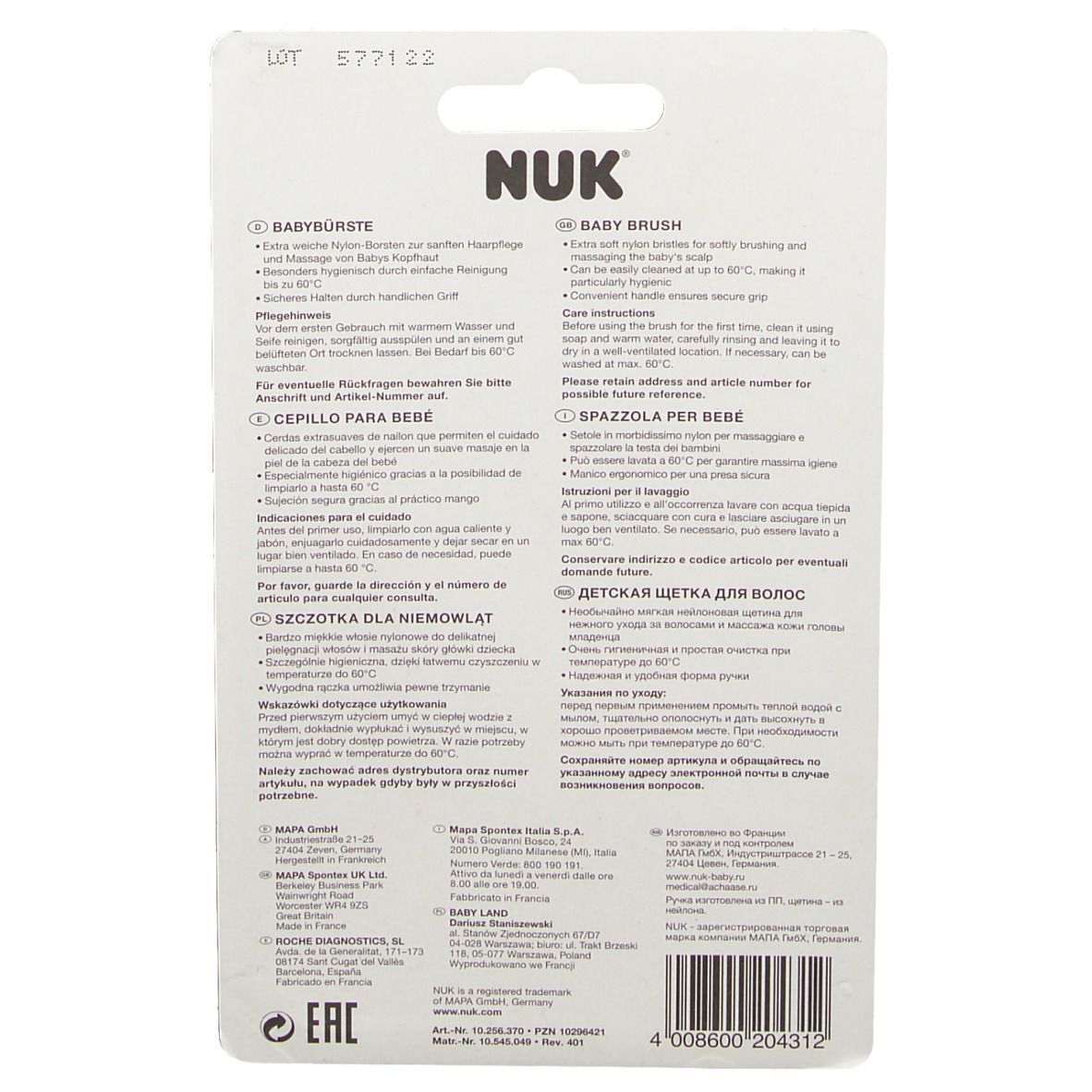 NUK® Babybürste mit Nylonborsten