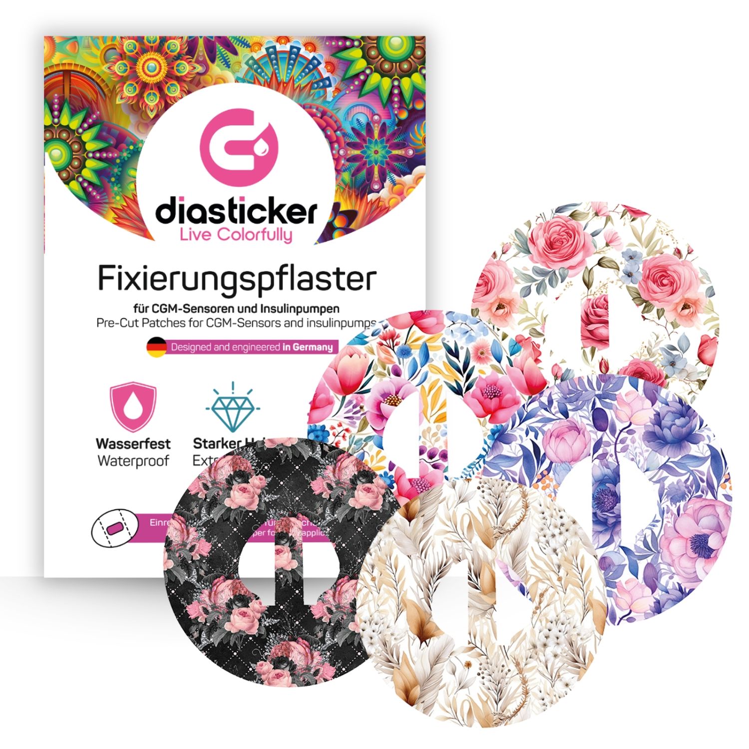 Diasticker® Guardian Fixierpflaster 'Mix-Paket Flowers' 5 St