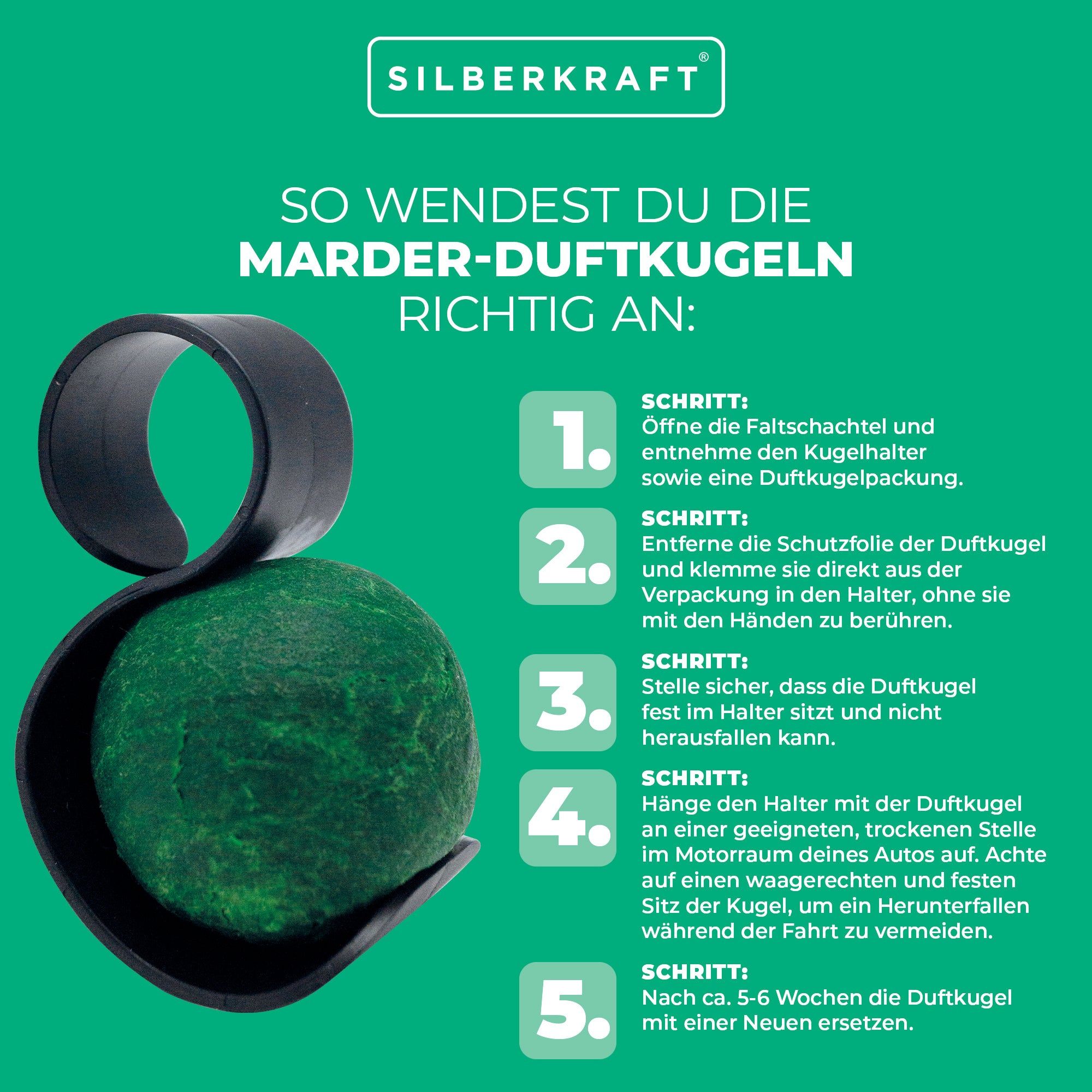 SILBERKRAFT Marder Kugeln
