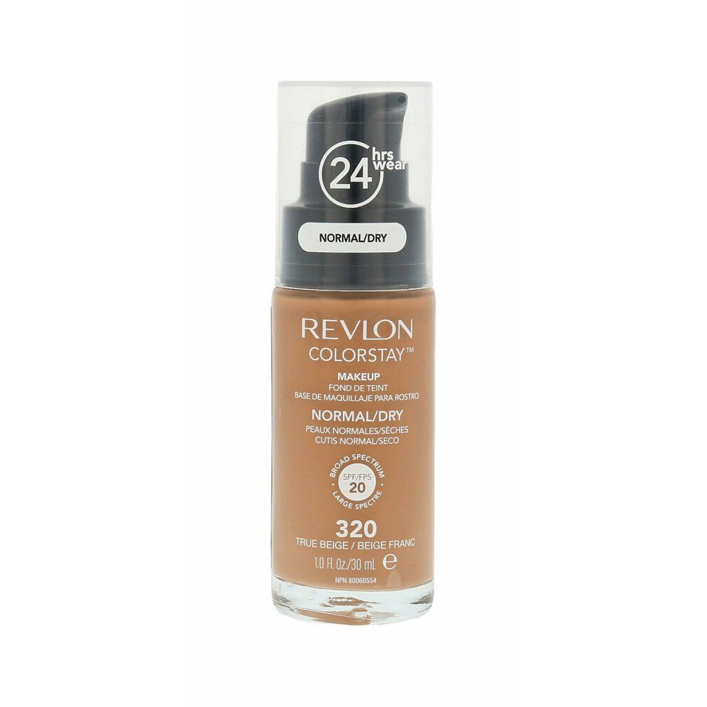 Revlon ColorStay Makeup Flasche. Beige Farbton, 320 True Beige. Mit Pumpe und Deckel. Für normale/trockene Haut.