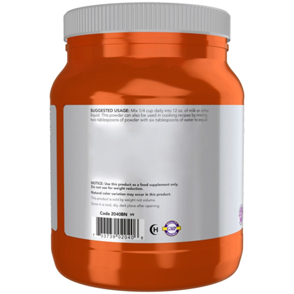 Rückseite des orangefarbenen Behälters. Enthält Anwendungshinweise und Warnhinweise. Code 2040BN.