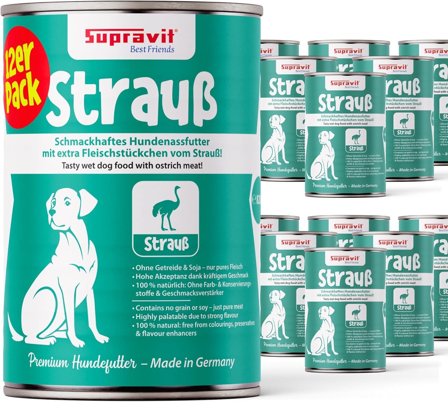 Supravit Hundenassfutter Dosenfutter für Hunde