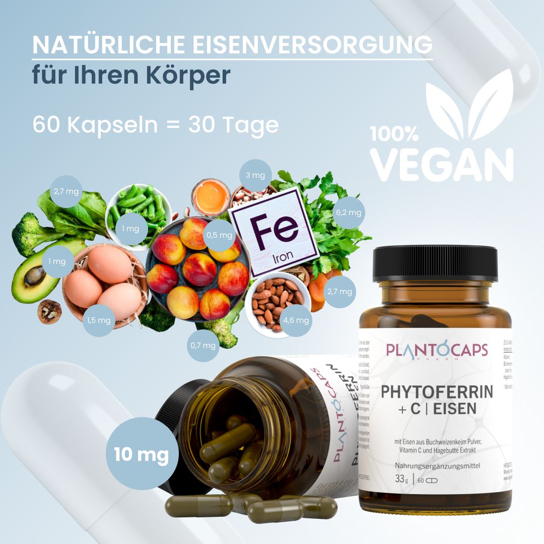 plantoCAPS® Phytoferrin +C | Eisen PUR 60 St Kapseln