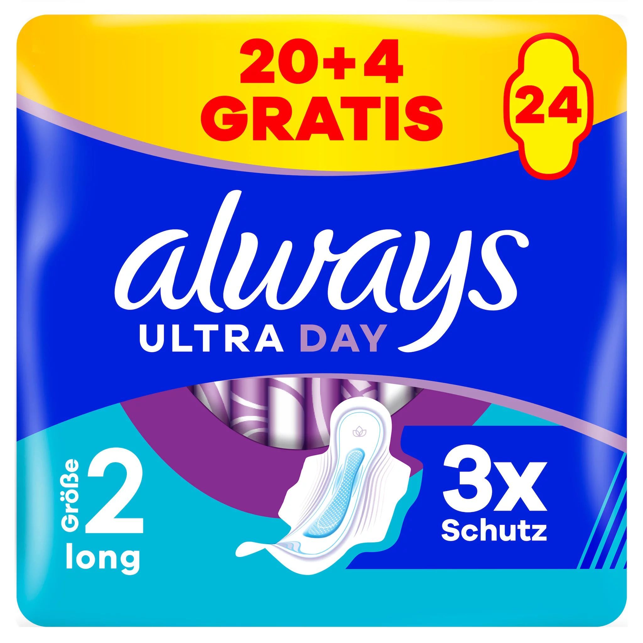 always Ultra Binde Long mit Flügeln BigPack 20+4 Gratis Binden 24 St