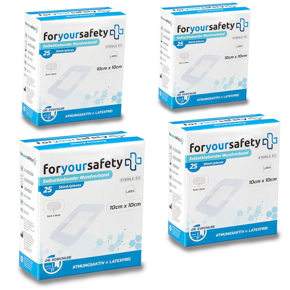 Dr. Kuechler Medical® Sparpaket Wundpflaster steril, hautfreundlich, 10x10cm