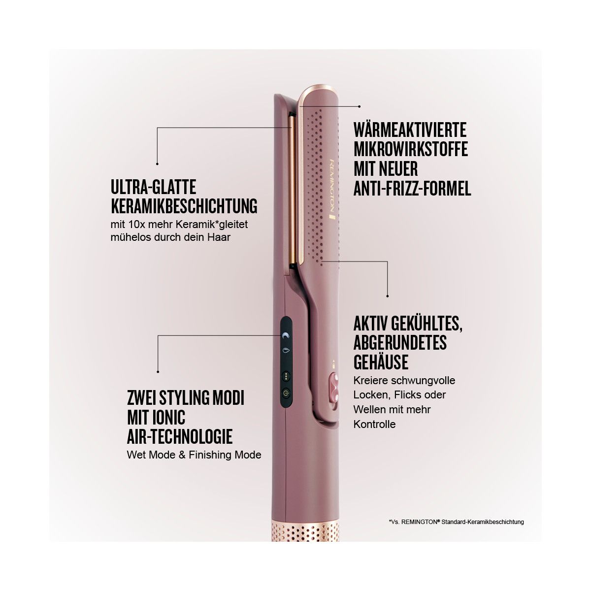 REMINGTON Haarglätter Glätteisen Airstyler 2 in 1 Nass & Trocken AIRvive AS8930