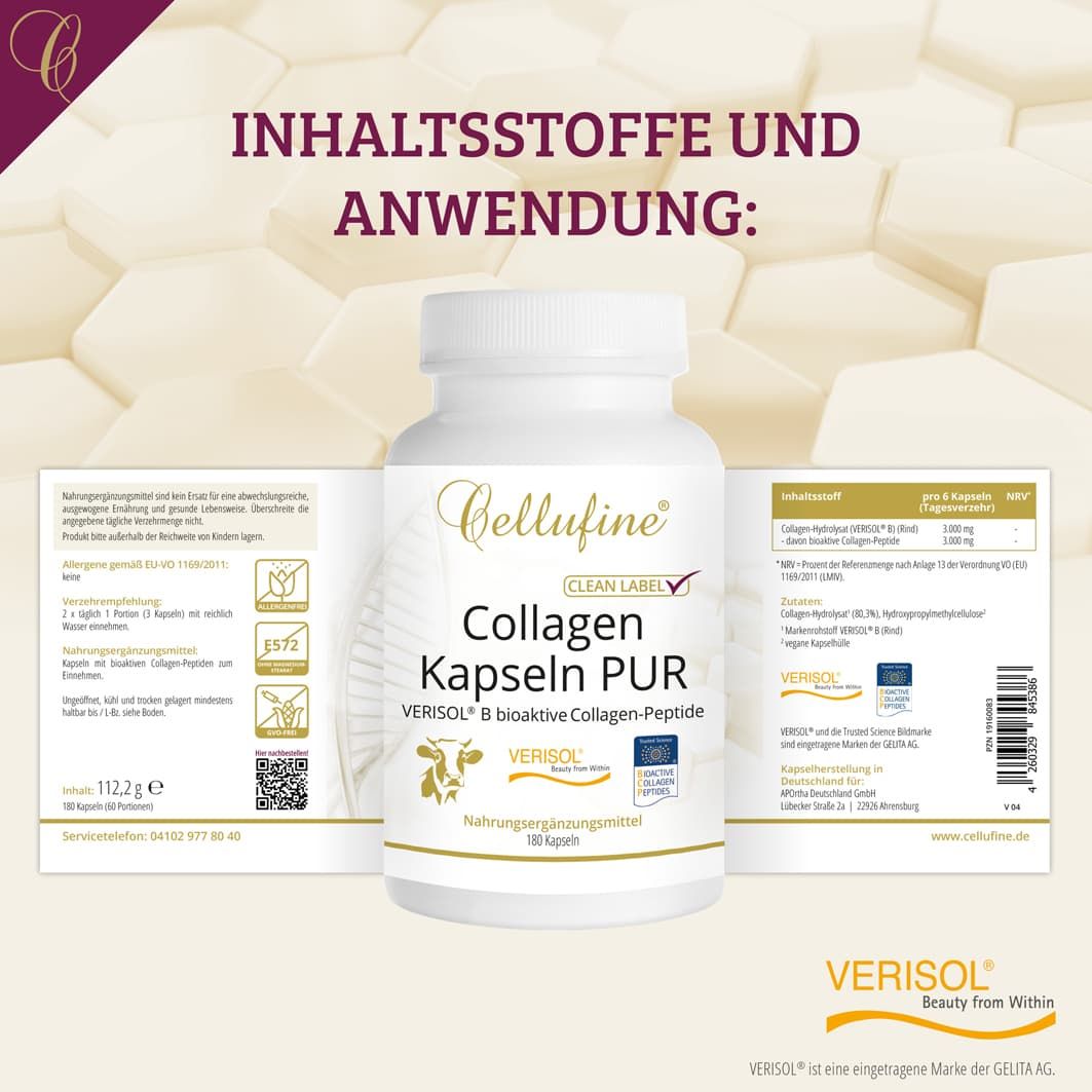 Cellufine® VERISOL® B (Rind) Collagen-Kapseln PUR