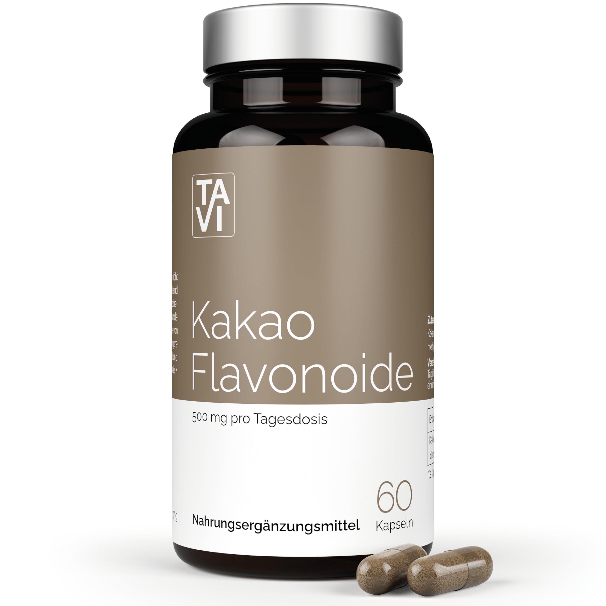 Tavi® Kakao Flavonoide Kapseln (Kakao-Flavanole, Epicatechin, Theobromin) 37 g