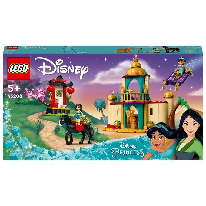 LEGO Disney Princess 43208 L’Avventura di Jasmine e Mulan, Playset con 2 Mini Bamboline, Cavallo e