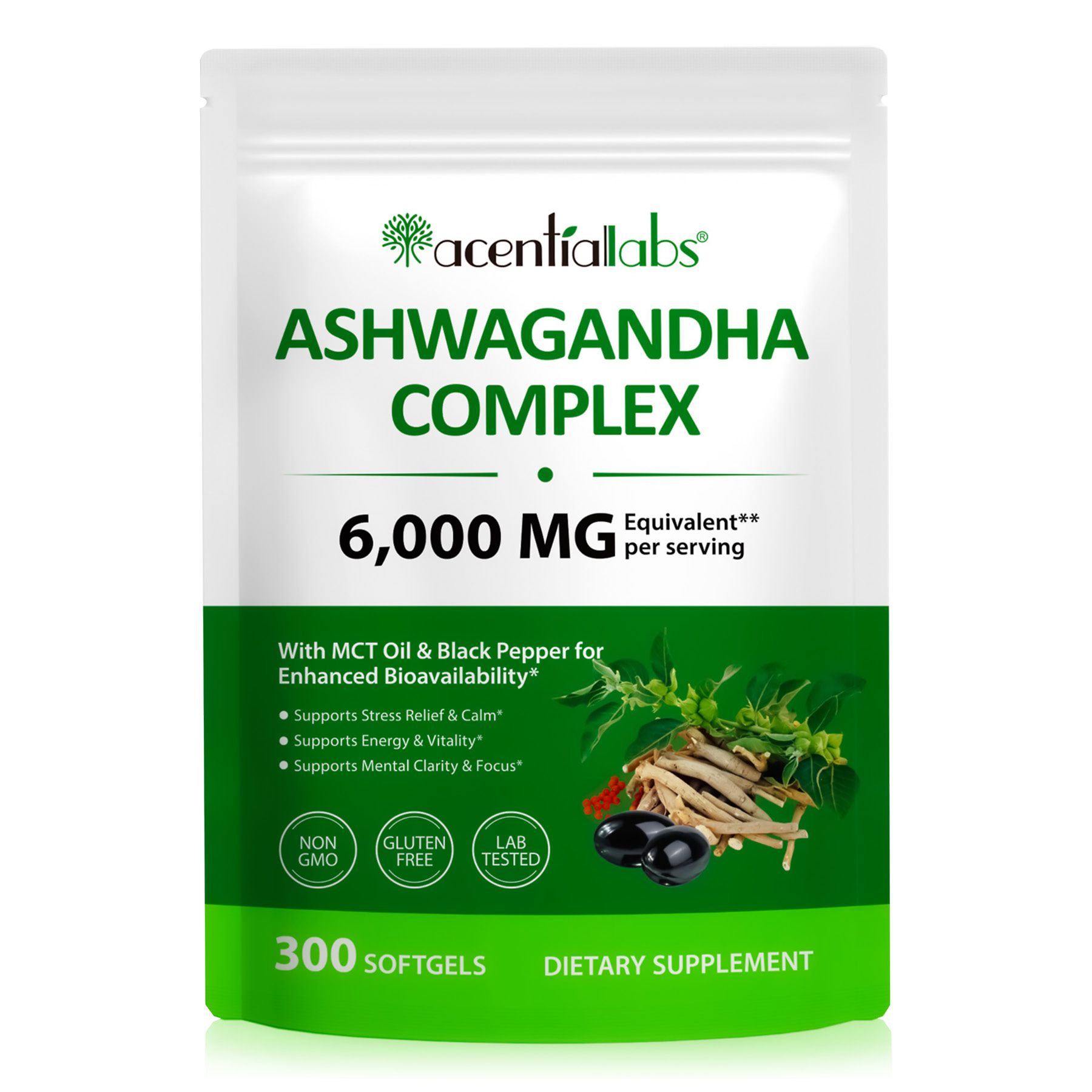 ALIVER Ashwagandha Extrakt Komplex Hochdosiert Softgels Laborgeprüft