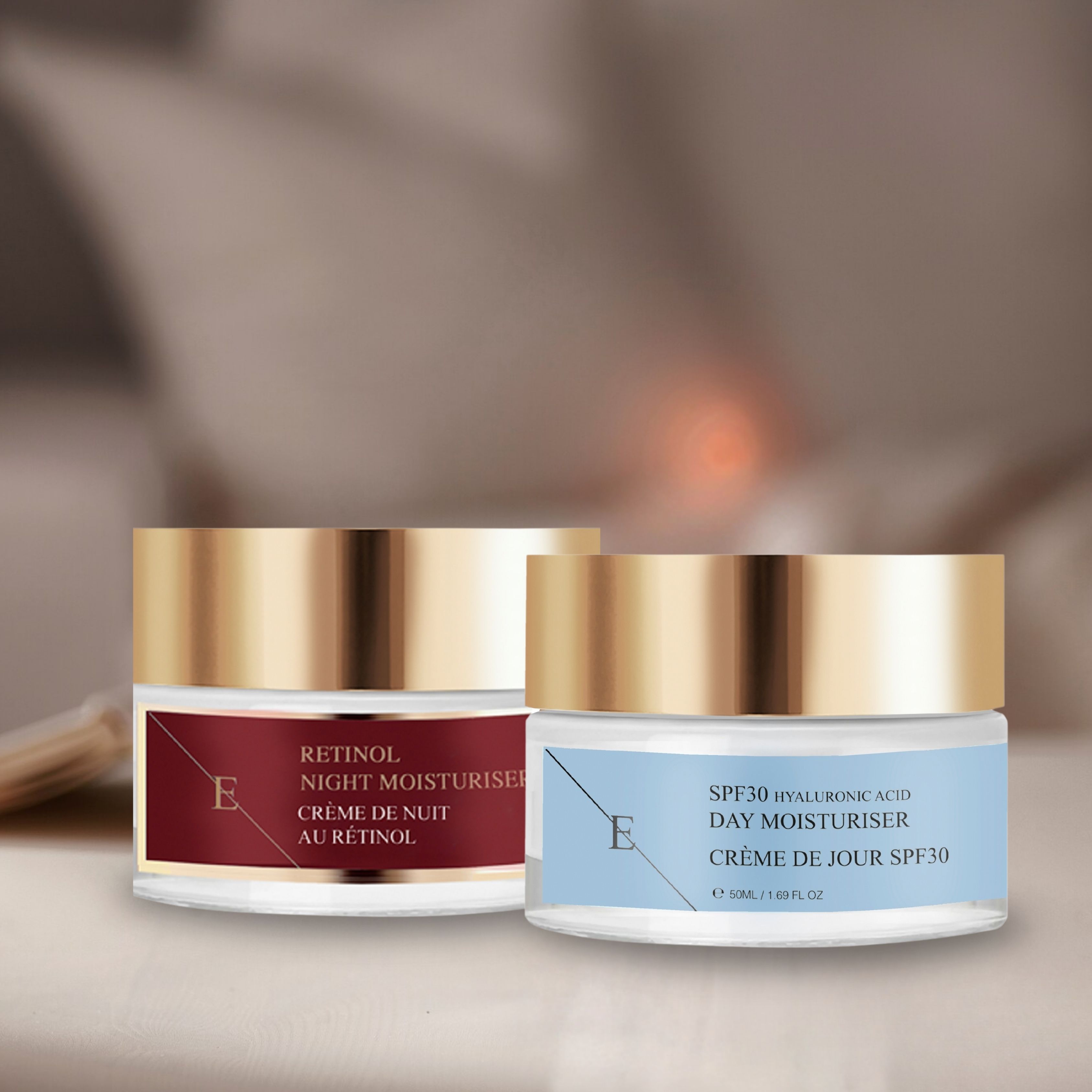 ErthSkin London Retinol-Nachtfeuchtigkeitscreme + SPF-Hyaluronsäure-Tagescreme set