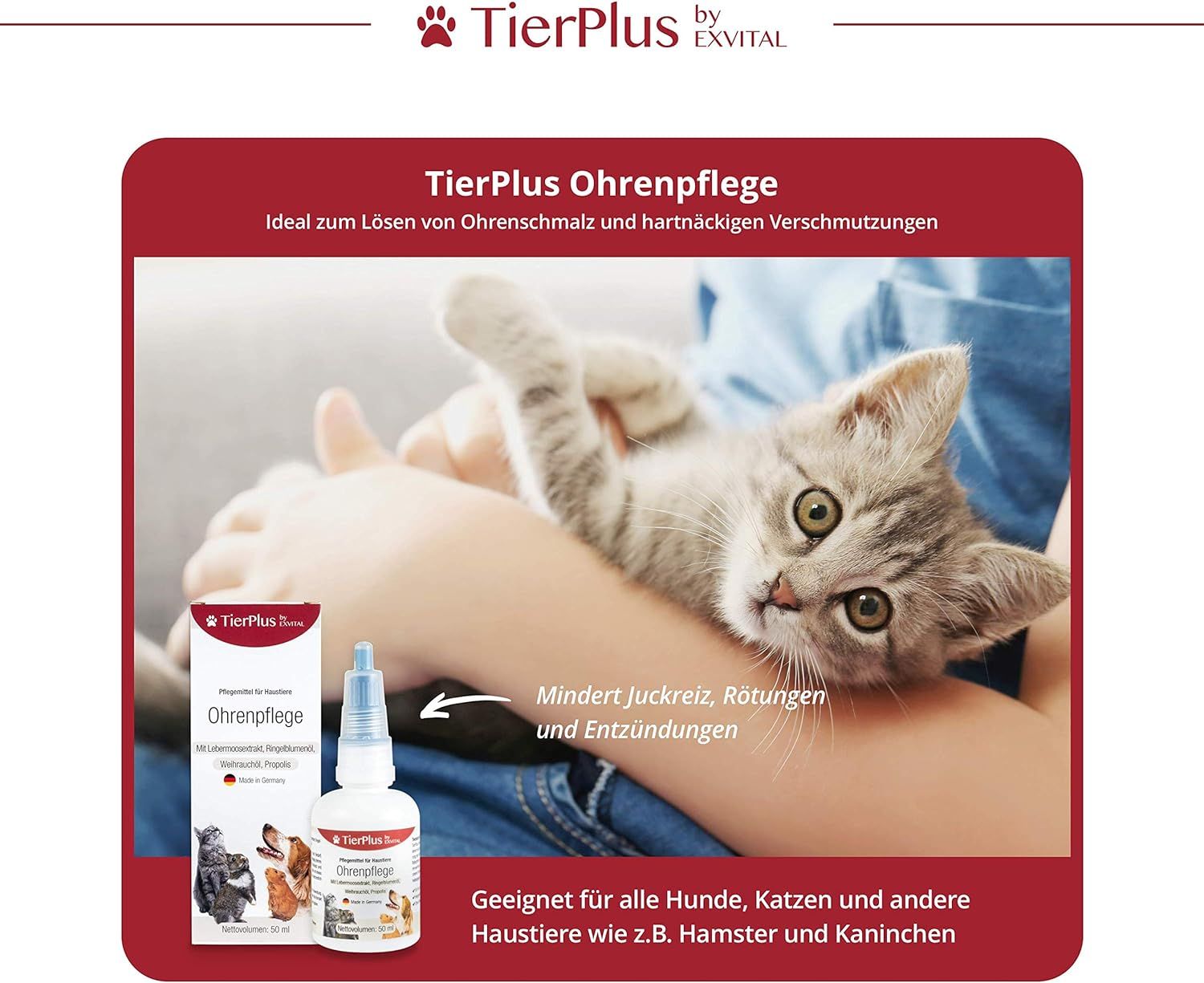 EXVital® Ohrenpflege für Hunde, Katzen & Kleintiere