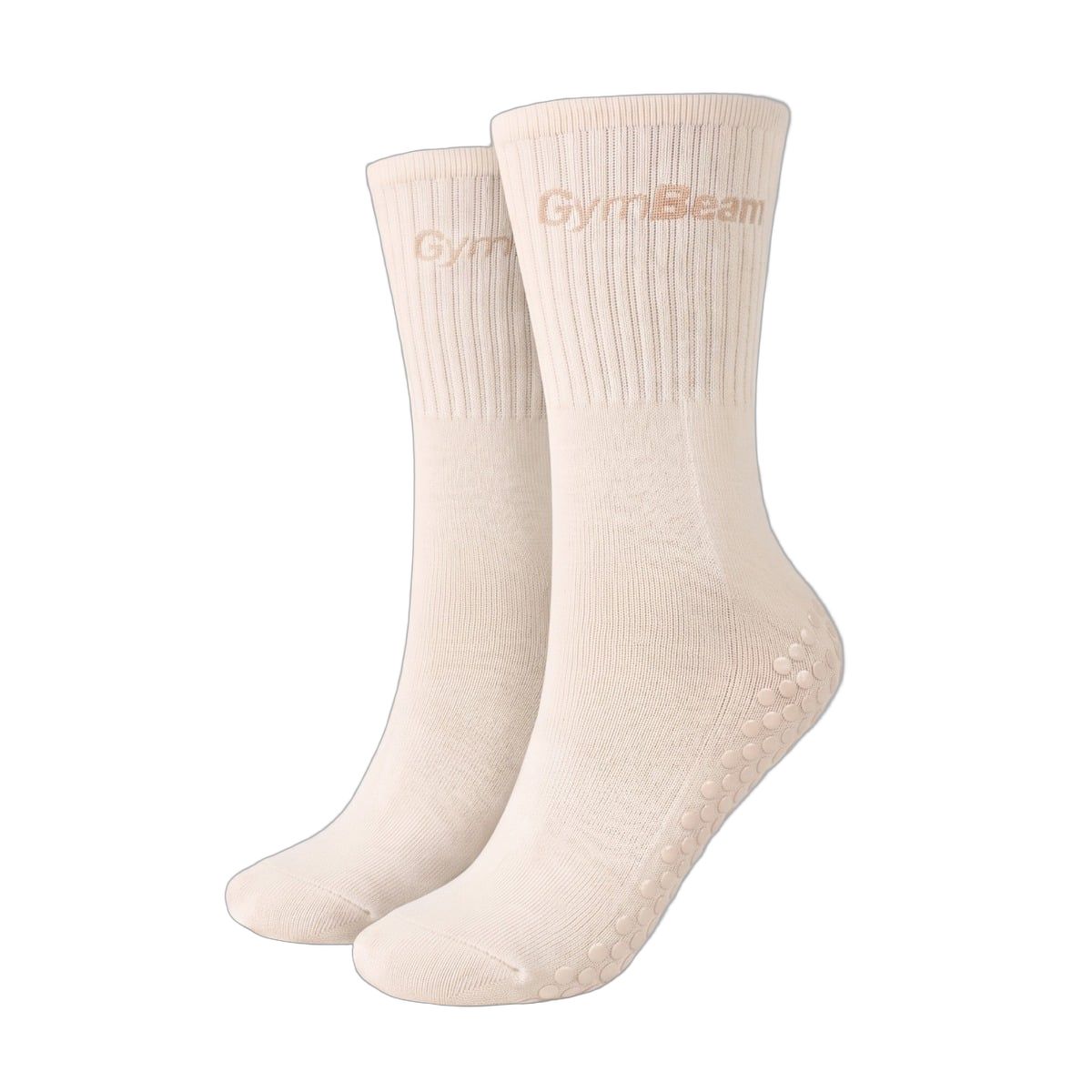 Pilates Socken Beige mit rutschfester Sohle 1 St
