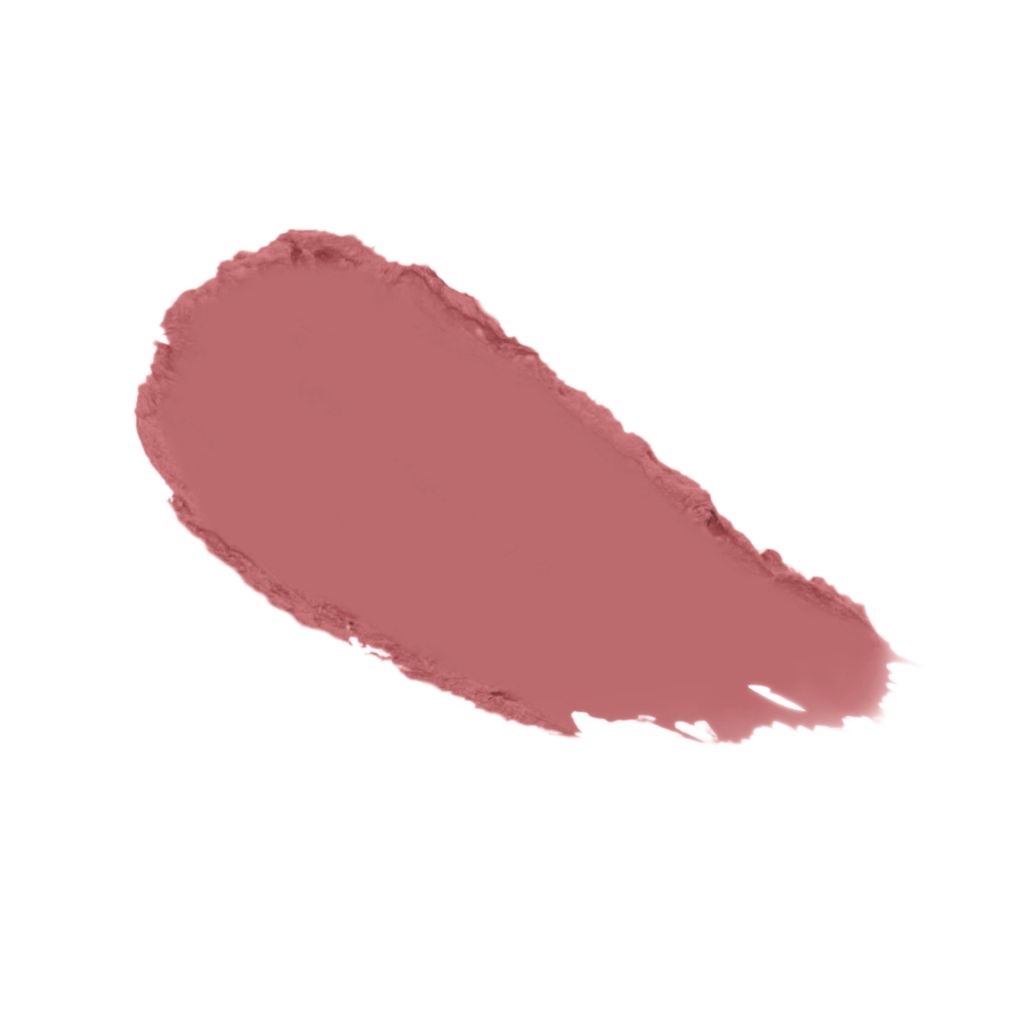 Rosafarbener Lippenstift-Abstrich auf weißem Hintergrund. Glänzendes Finish.