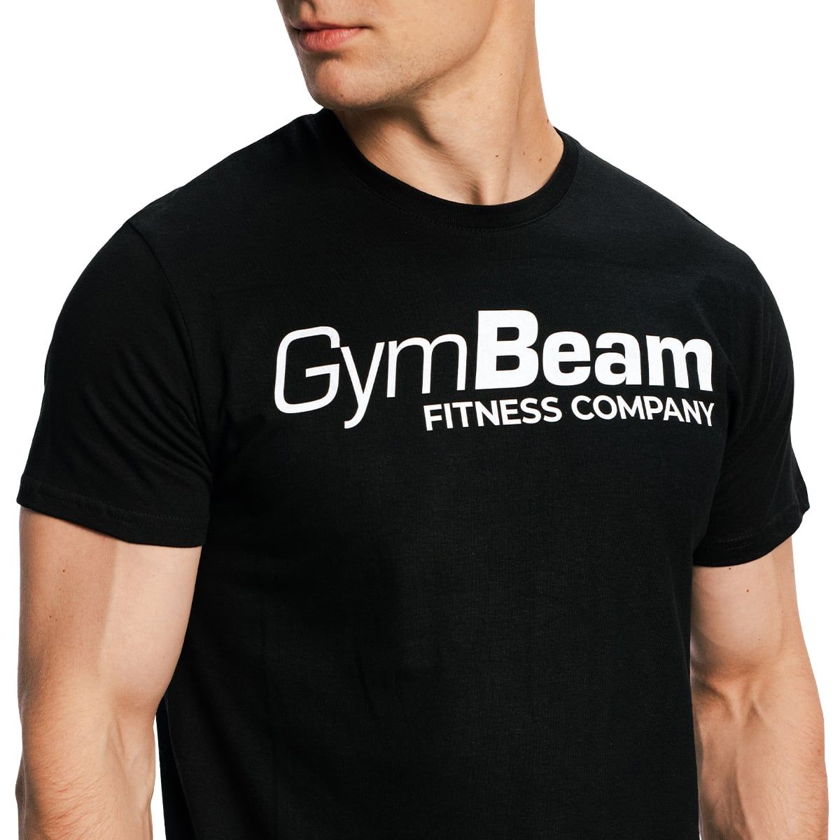 GymBeam T-Shirt Herren regular kurzarm aus Baumwolle Fitness schwarz